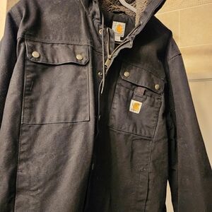 Carhartt hooded sherpa lined winter coat jacket Men's sz Large